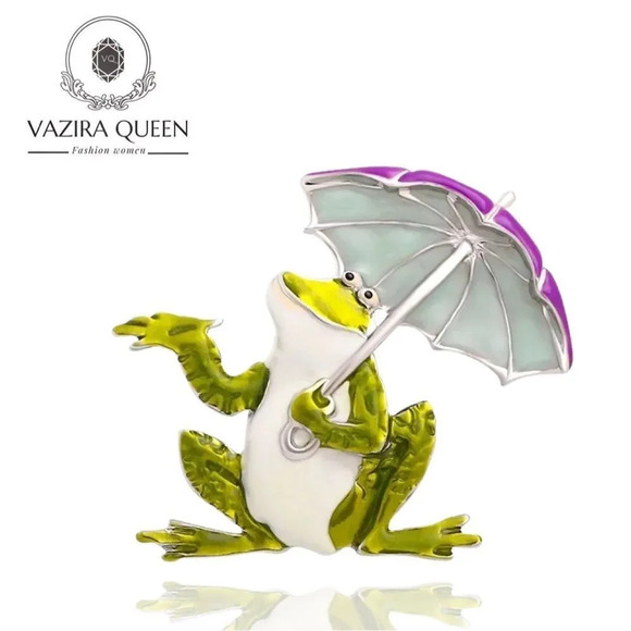 Vazira Queen Jewelry - VQ Frog Brooch
